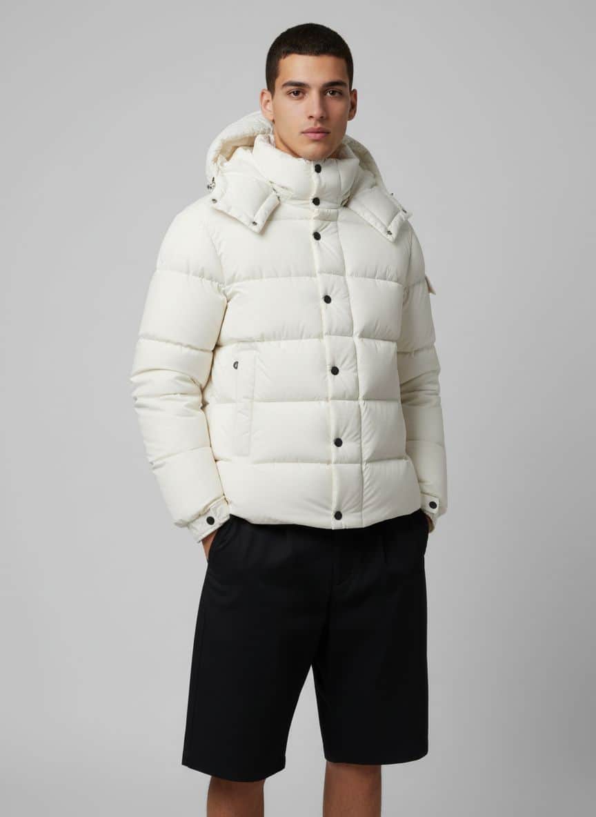 MONCLER Campera Down Negro Rosa