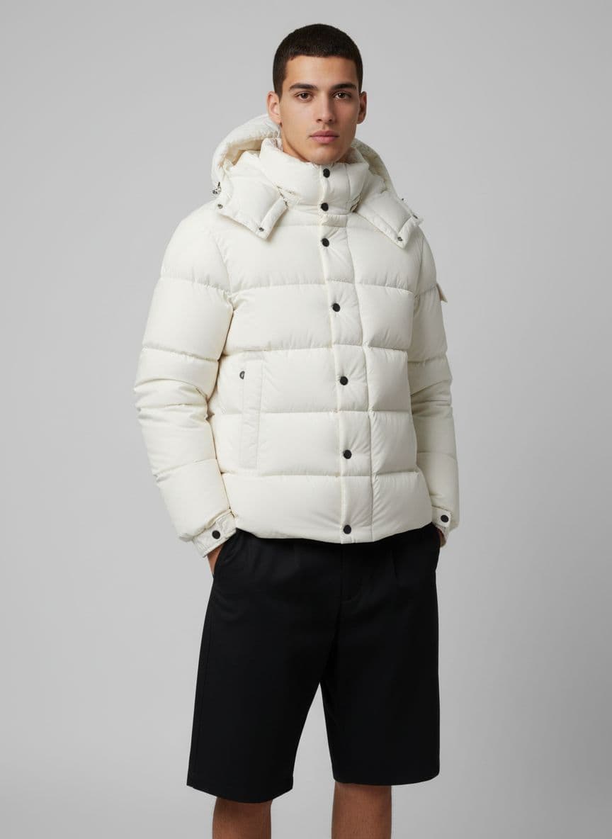 MONCLER Campera Down Negro Rosa