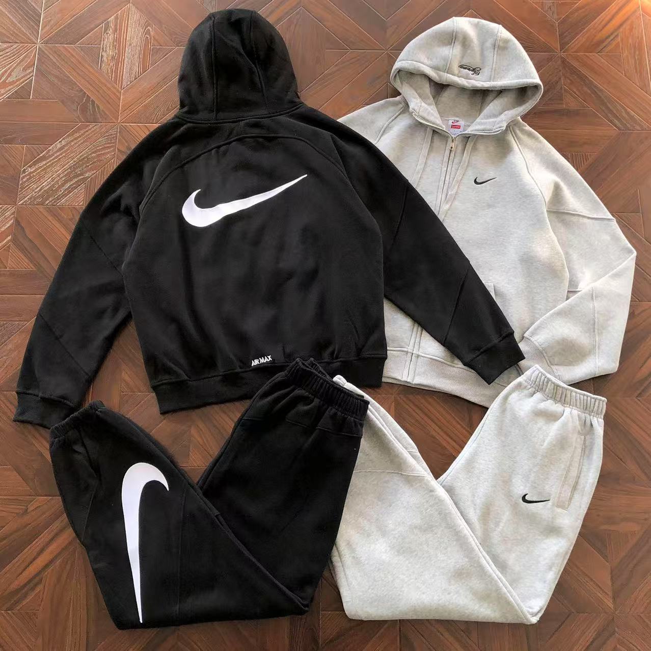 NIKE Conjunto Negro Gris Claro Premium - Imagen 1