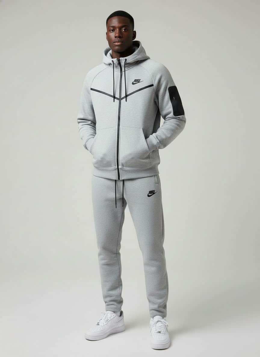 NIKE Conjunto Negro Hoodie Premium