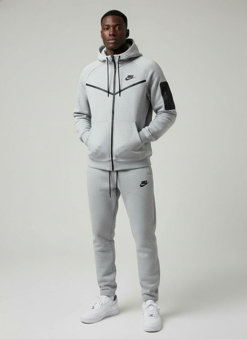 NIKE Conjunto Negro Hoodie Premium