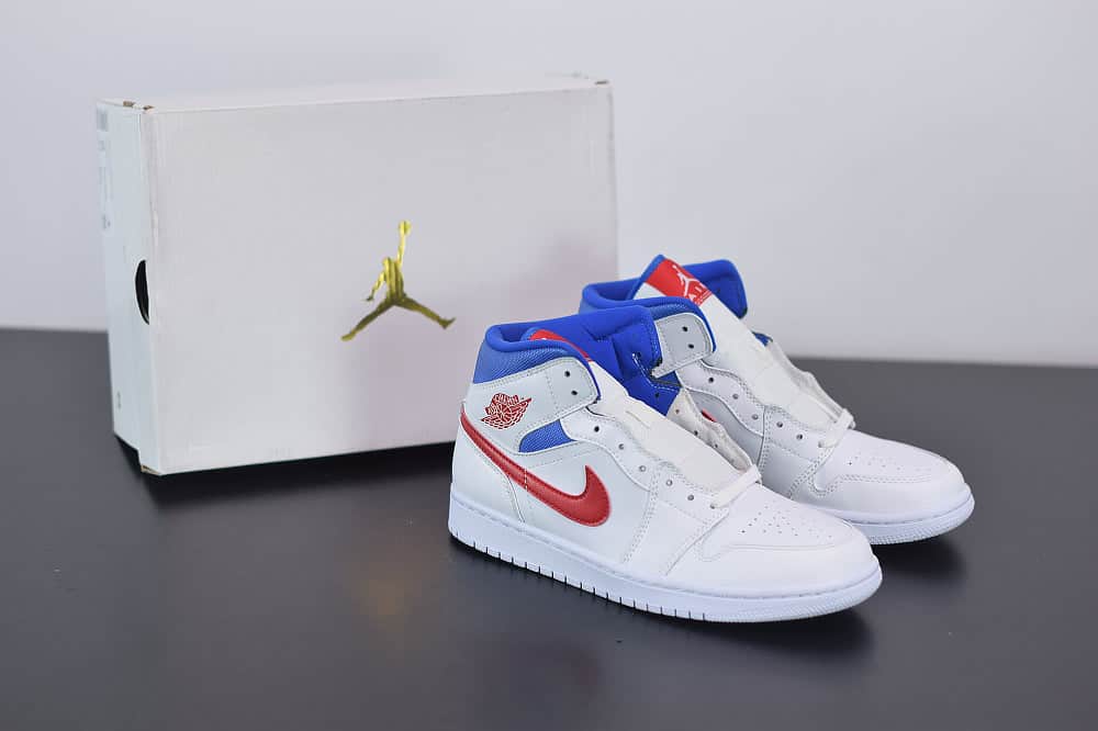 Nike Air Jordan 1 Mid White Red Royal